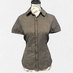 LOFT Short Sleeve Button Down size 6-Brown